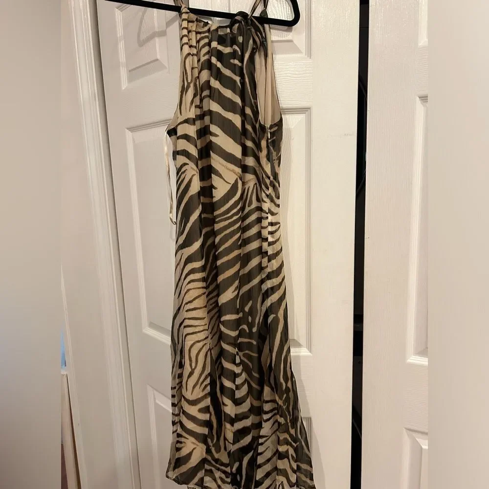Ralph Lauren Animal Print Halter Dress Sz 12 - Picture 4 of 5